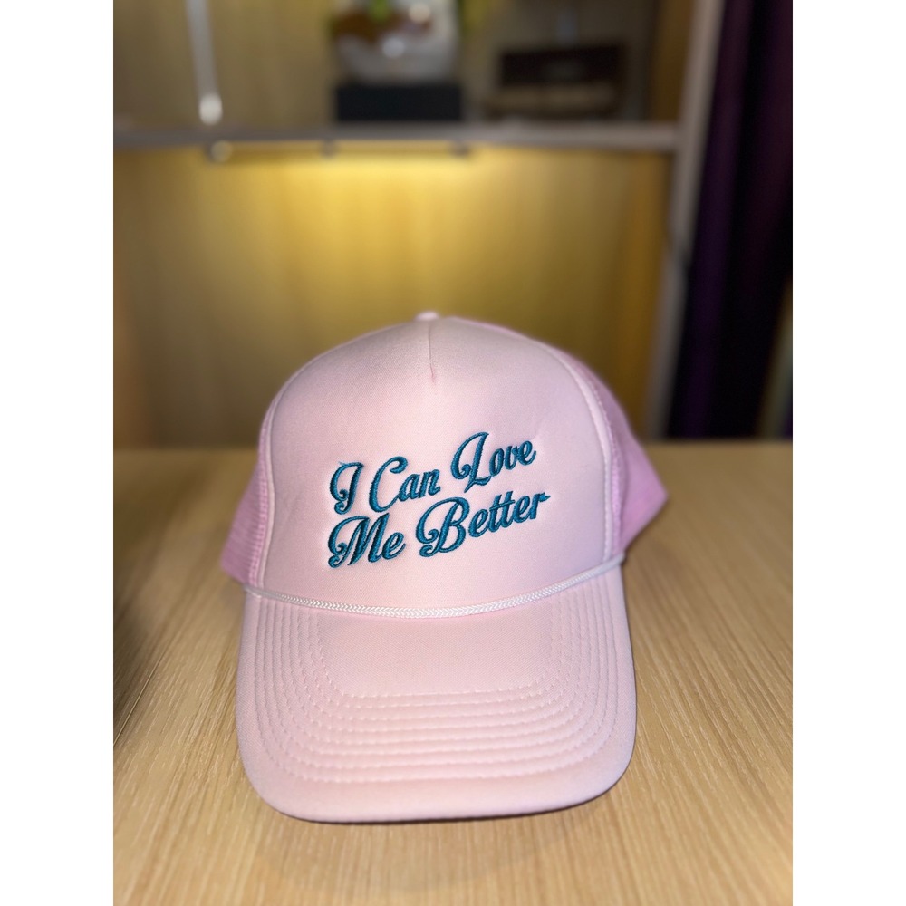 Girl Tribe Co I Can Love Me Better Pink Trucker Hat Mesh Snapback Cap NWT